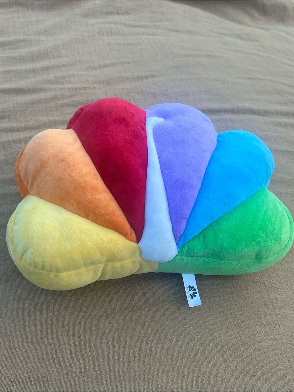 NBC Rainbow Peacock Mascot Plush Pillow Excellent Condition